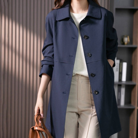 British Elegant Trench Mid-length Straight Coat